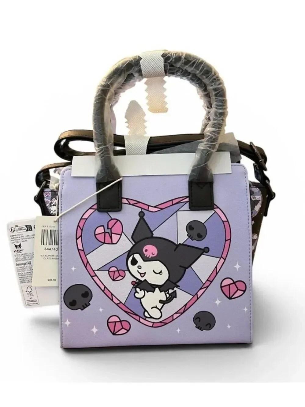 Kuromi Loungefly Heart Stained Glass Satchel Crossbody Bag